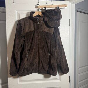 EUC - Women's Nike ACG Chocolate Brown Fleece Jacket with Matching Hat - Med